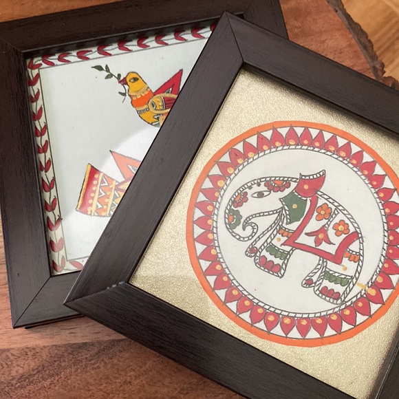 Set of four 4 small decorative cottagecore pictures, framed, glass - Picture 7 of 13